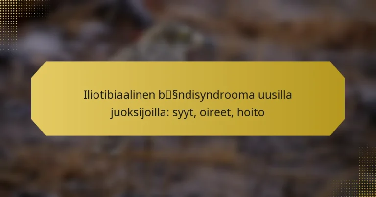 Iliotibiaalinen bändisyndrooma uusilla juoksijoilla: syyt, oireet, hoito