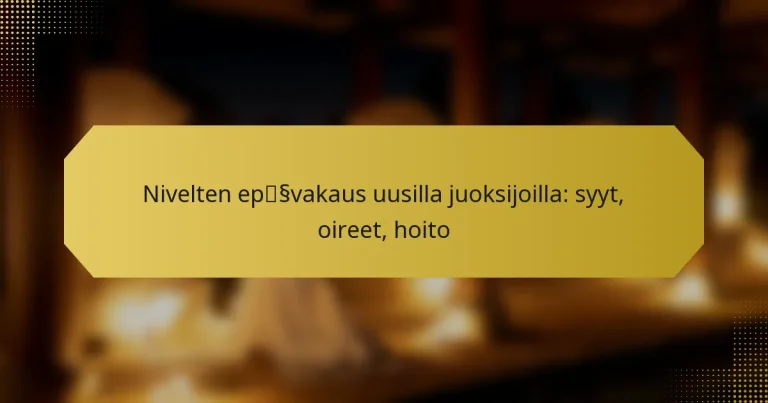 Nivelten epävakaus uusilla juoksijoilla: syyt, oireet, hoito