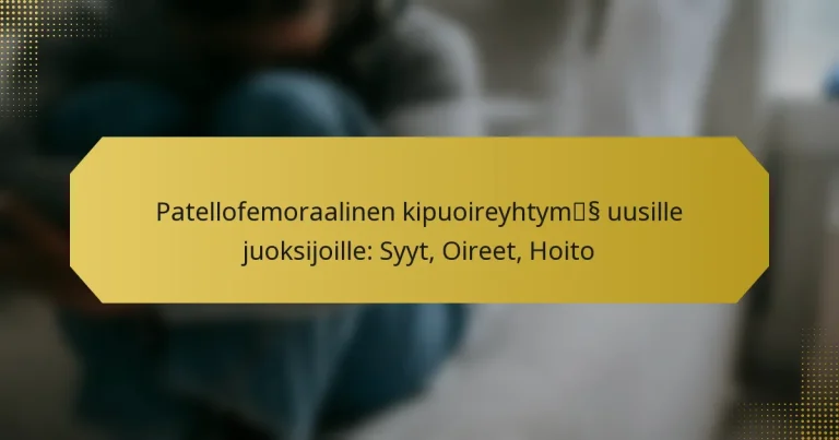 Patellofemoraalinen kipuoireyhtymä uusille juoksijoille: Syyt, Oireet, Hoito